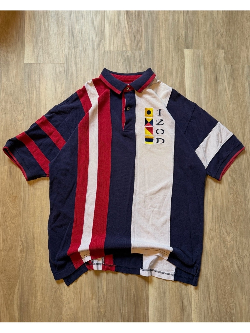 Vintage IZOD Embroidered Flag Polo Shirt